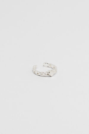 Anel Groumet Coração Prata