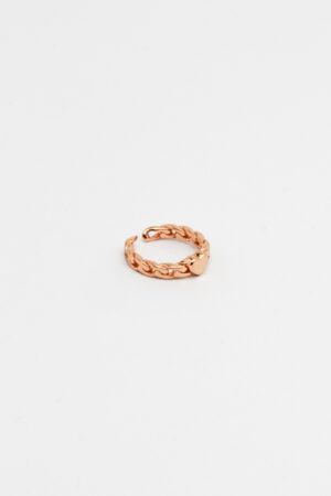 Anel Groumet Coração Ouro