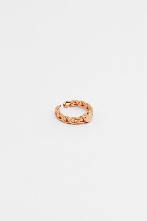 Anel Groumet Coração Ouro