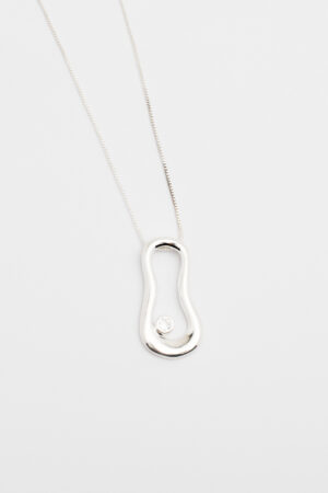 Colar Orgânico com Zircônia Prata