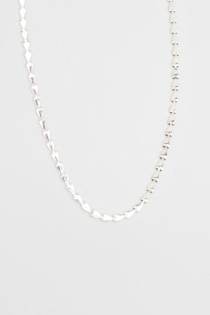 Colar Mini Elos Corações Prata