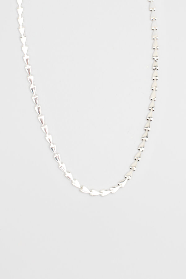 Colar Mini Elos Corações Prata