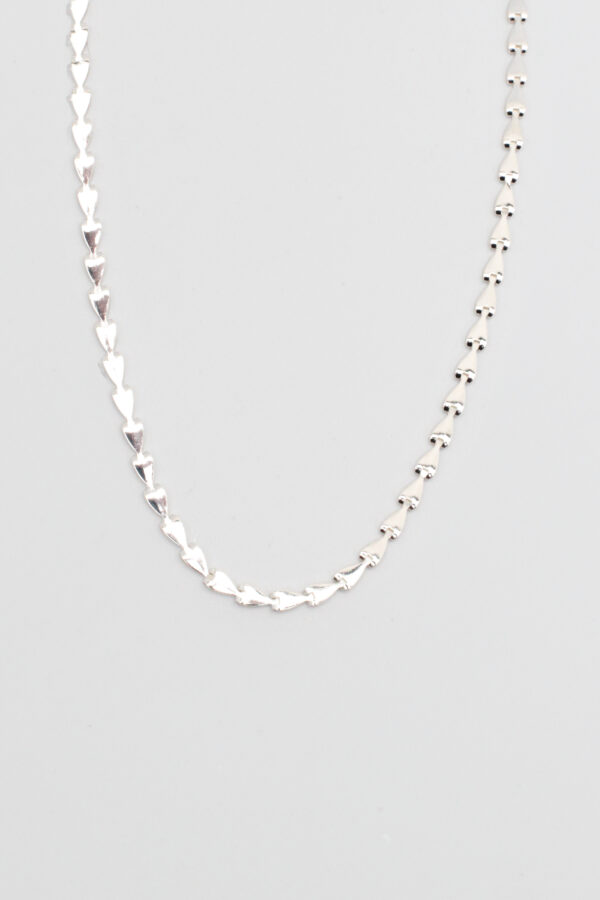 Colar Mini Elos Corações Prata