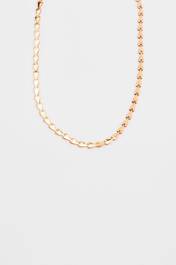 Colar Mini Elos Corações Ouro