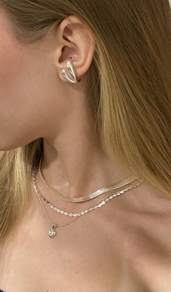 Colar Coração Zircônia Central Prata