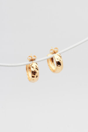 Argola M Trabalho Martelado em Ouro