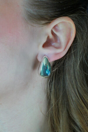 Brinco Gota Liso em Prata