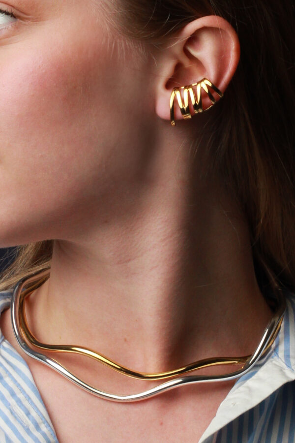 Earcuff Fios em Ouro