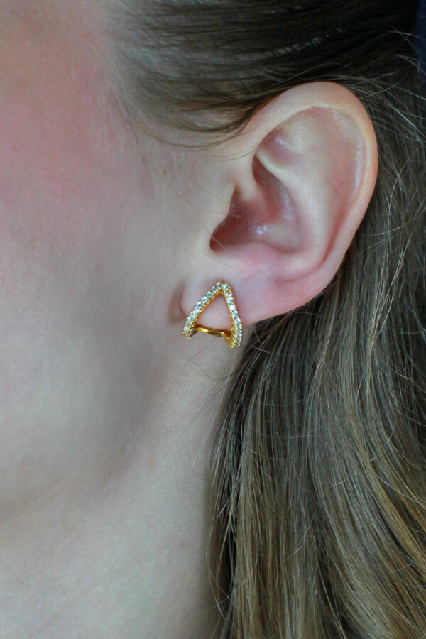 Brinco Bless Cravejado em Ouro