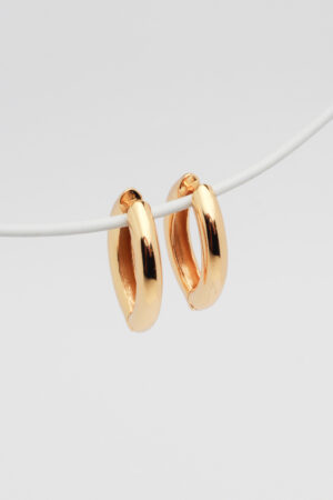 Argola Ponta Lisa em Ouro