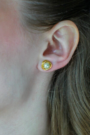 Brinco Ninho Pérola em Ouro