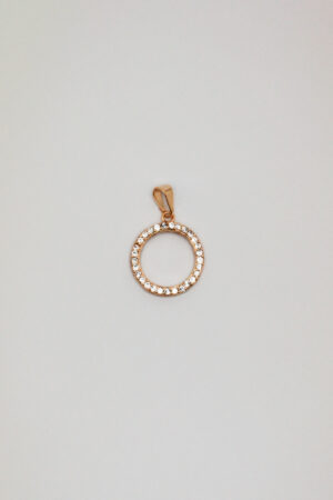 Pingente Circular Cravejado em Ouro