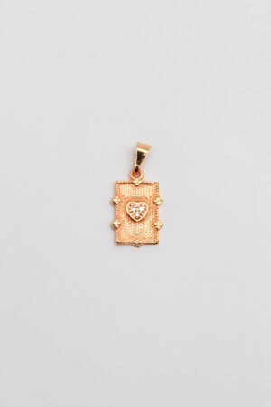 Pingente Placa Coração em Ouro