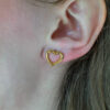 Trio Brincos Coração em Ouro
