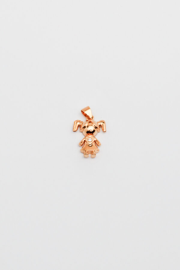 Pingente Filha Zircônia Central em Ouro