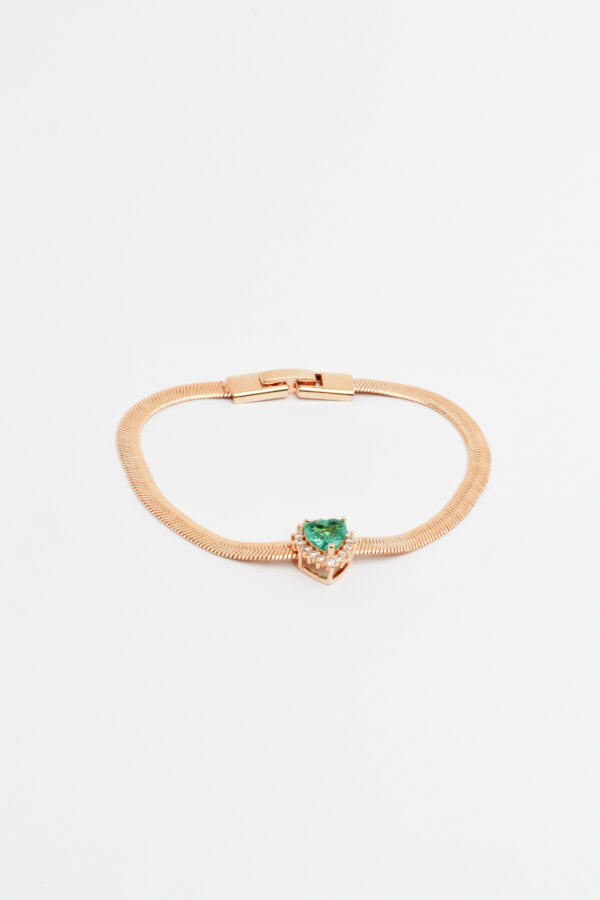 15359638382-verona-65.jpg Pulseira Fita Pedra Verde em Ouro