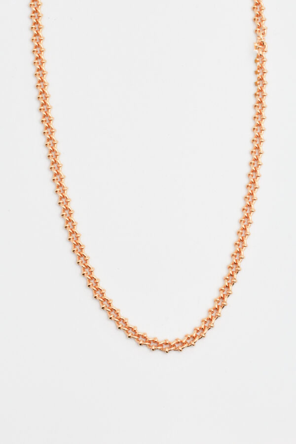 Corrente Elo Trançado em Ouro