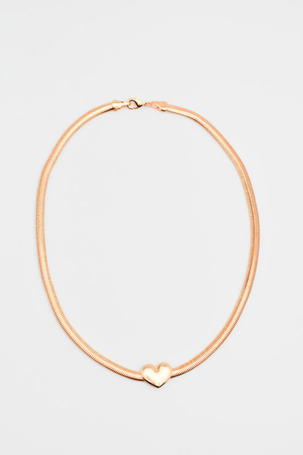Colar Lacraia Coração em Ouro